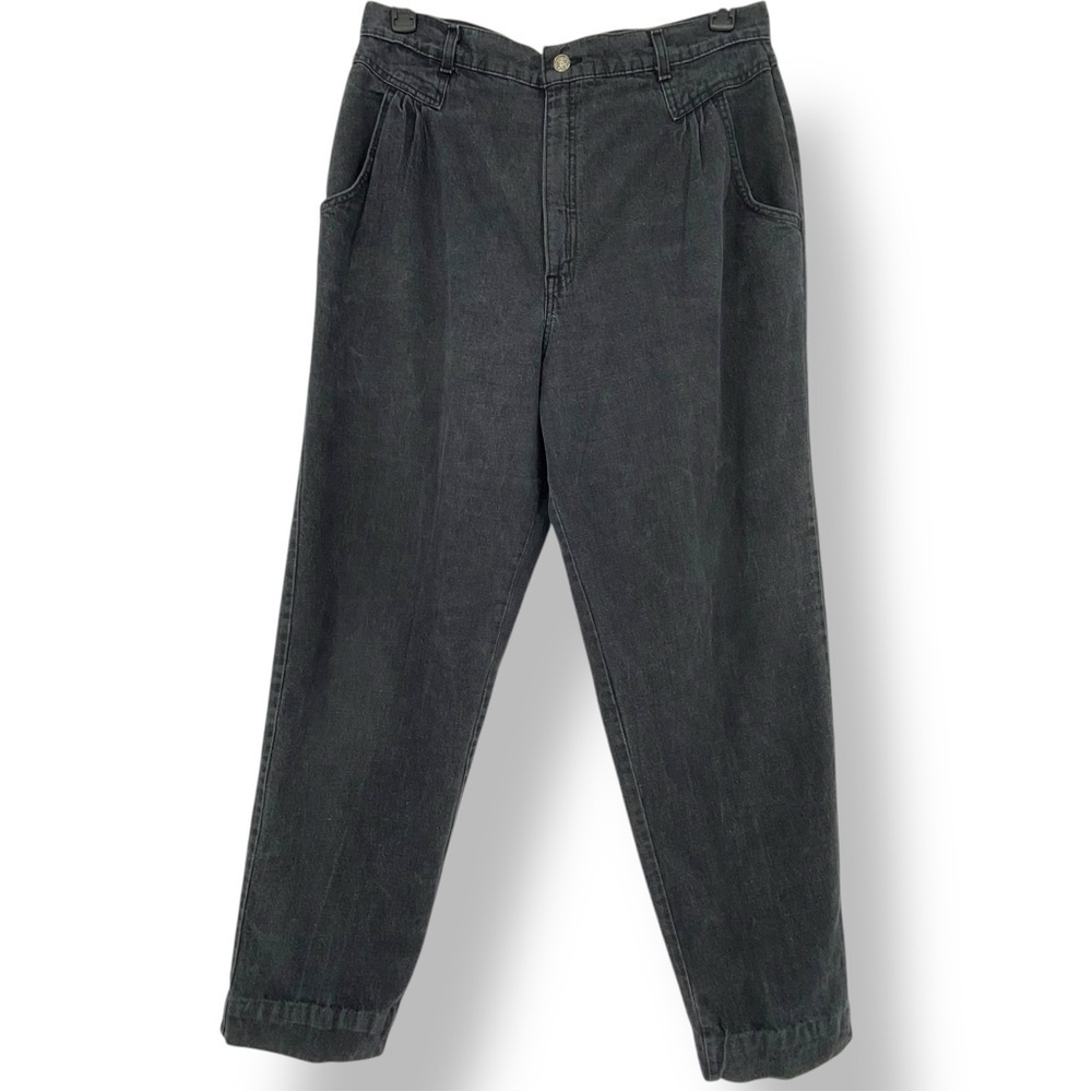 Women's Vintage Levi's Faded Black High Waist Tapered Denim Jeans